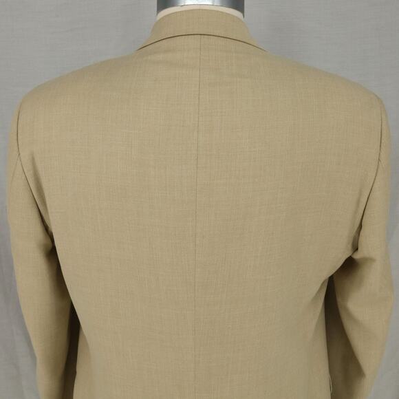 Alan Flusser Sport Coat Mens 46L Beige Jacket Lined Single Vent Two Button - Picture 10 of 16